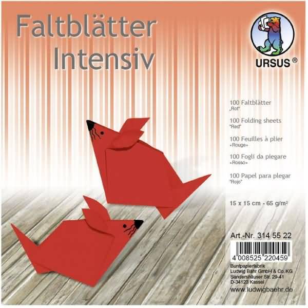 Faltblätter Intensiv Uni 15x15cm VE=100 Blatt rot
