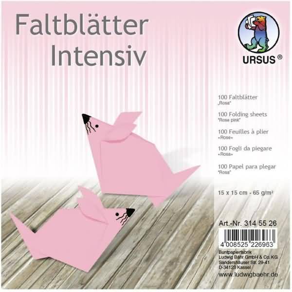 Faltblätter Intensiv Uni 15x15cm VE=100 Blatt rosa
