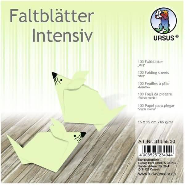 Faltblätter Intensiv Uni 15x15cm VE=100 Blatt mint