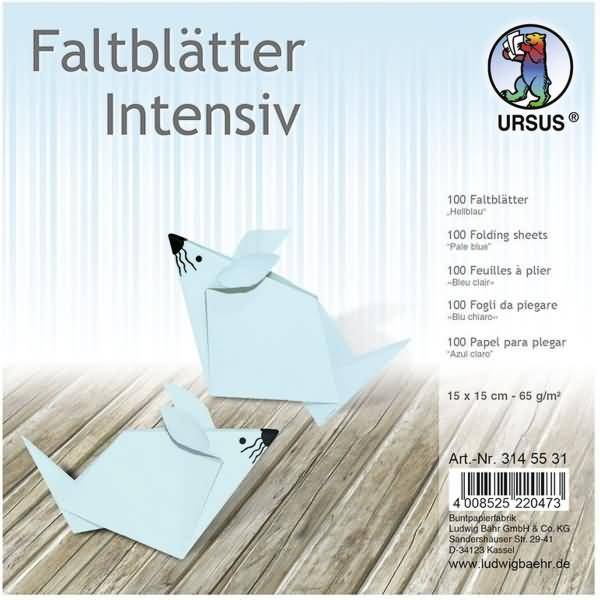 Faltblätter Intensiv Uni 15x15cm VE=100 Blatt hellblau