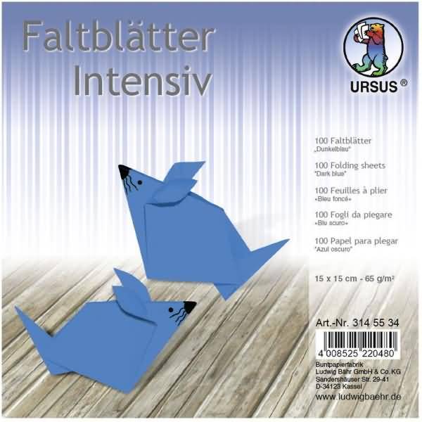 Faltblätter Intensiv Uni 15x15cm VE=100 Blatt dunkelblau