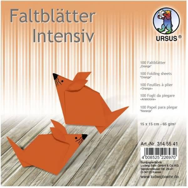 Faltblätter Intensiv Uni 15x15cm VE=100 Blatt orange
