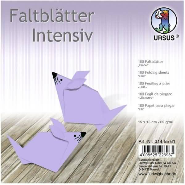 Faltblätter Intensiv Uni 15x15cm VE=100 Blatt flieder