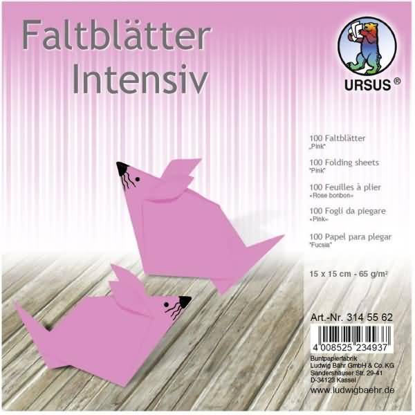 Faltblätter Intensiv Uni 15x15cm VE=100 Blatt pink