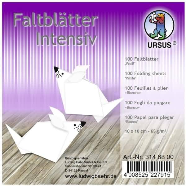 Faltblätter Intensiv Uni 10x10cm VE=100 Blatt weiß
