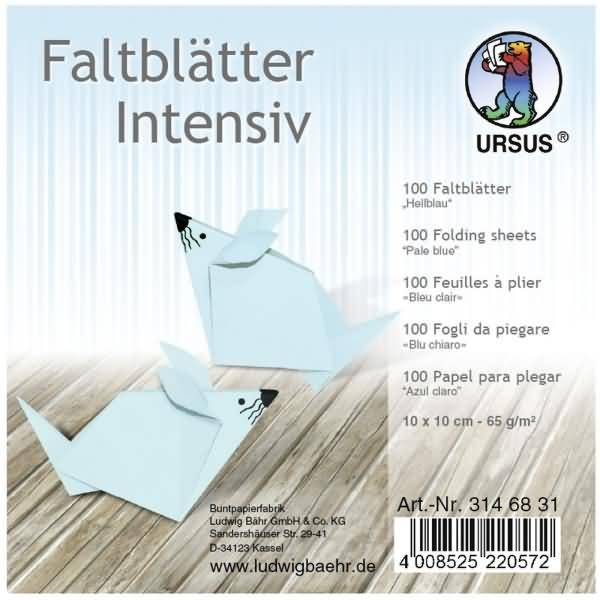 Faltblätter Intensiv Uni 10x10cm VE=100 Blatt hellblau