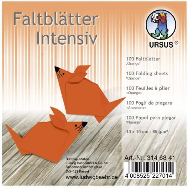 Faltblätter Intensiv Uni 10x10cm VE=100 Blatt orange