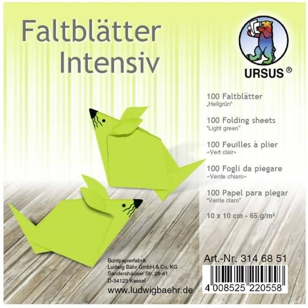 Faltblätter Intensiv Uni 10x10cm VE=100 Blatt hellgrün