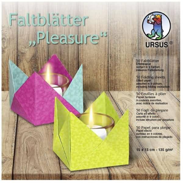 Faltblätter Pleasure 135g/qm 15x15cm VE=50 Blatt 9 Farben