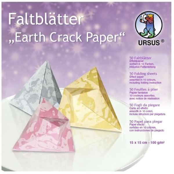Faltblätter Earth Crack Paper 100g/qm 15x15cm VE=50 Blatt 10 Farben