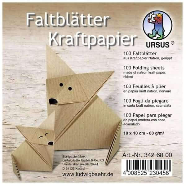 Faltblätter Kraftpapier 80g/qm 10x10cm VE=100 Blatt