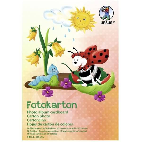 Fotokarton 300g/qm A4 VE=10 Bogen 10 Farben sortiert