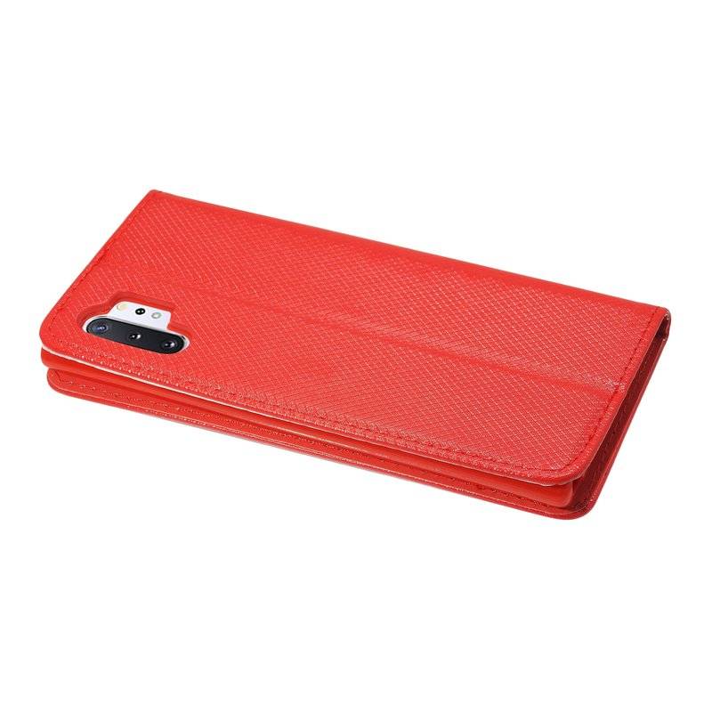 Buch Tasche "Smart" für SAMSUNG GALAXY NOTE 10 PLUS (N975F) Handy Hülle Etui Brieftasche Schutzhülle Standfunktion Rot
