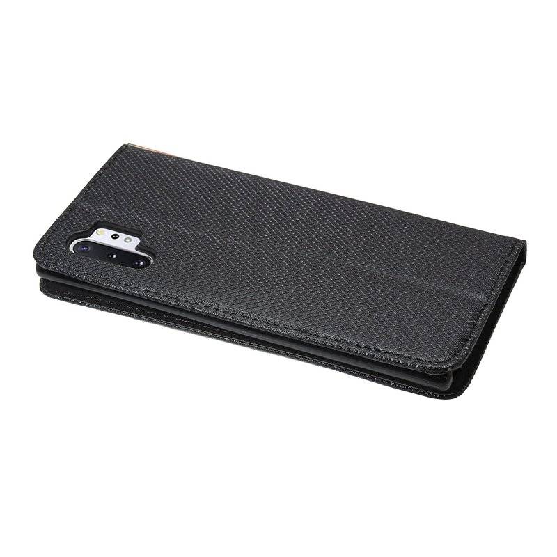 Buch Tasche "Smart" für SAMSUNG GALAXY NOTE 10 PLUS (N975F) Handy Hülle Brieftasche Schutzhülle Standfunktion Schwarz