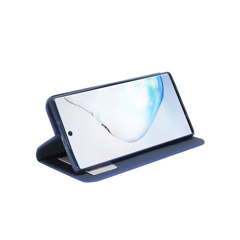 Buch Tasche "Smart" für SAMSUNG GALAXY NOTE 10 PLUS (N975F) Handy Hülle Etui Brieftasche Schutzhülle Standfunktion Blau