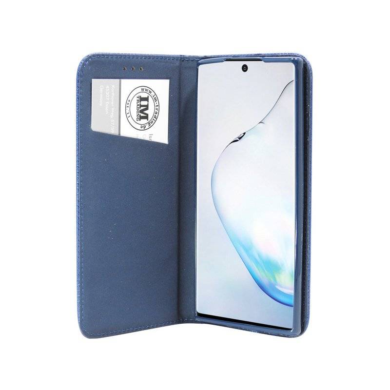 Buch Tasche "Smart" für SAMSUNG GALAXY NOTE 10 PLUS (N975F) Handy Hülle Etui Brieftasche Schutzhülle Standfunktion Blau