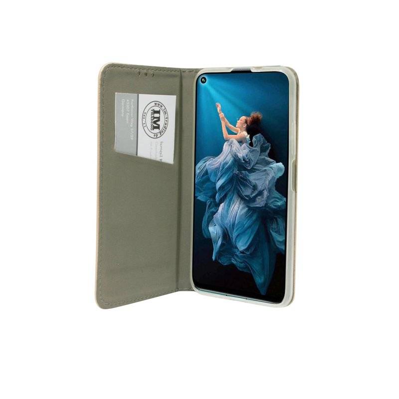 Buch Tasche "Smart" für HONOR 20 PRO Handy Hülle Etui Brieftasche Schutzhülle mit Standfunktion, Kartenfach Gold