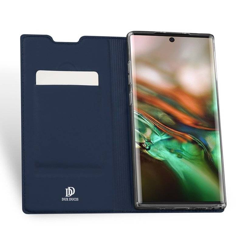 Buch Tasche DUX DUCIS für SAMSUNG GALAXY NOTE 10 (N970F) Handy Hülle Etui Brieftasche Schutzhülle mit Standfunktion Blau