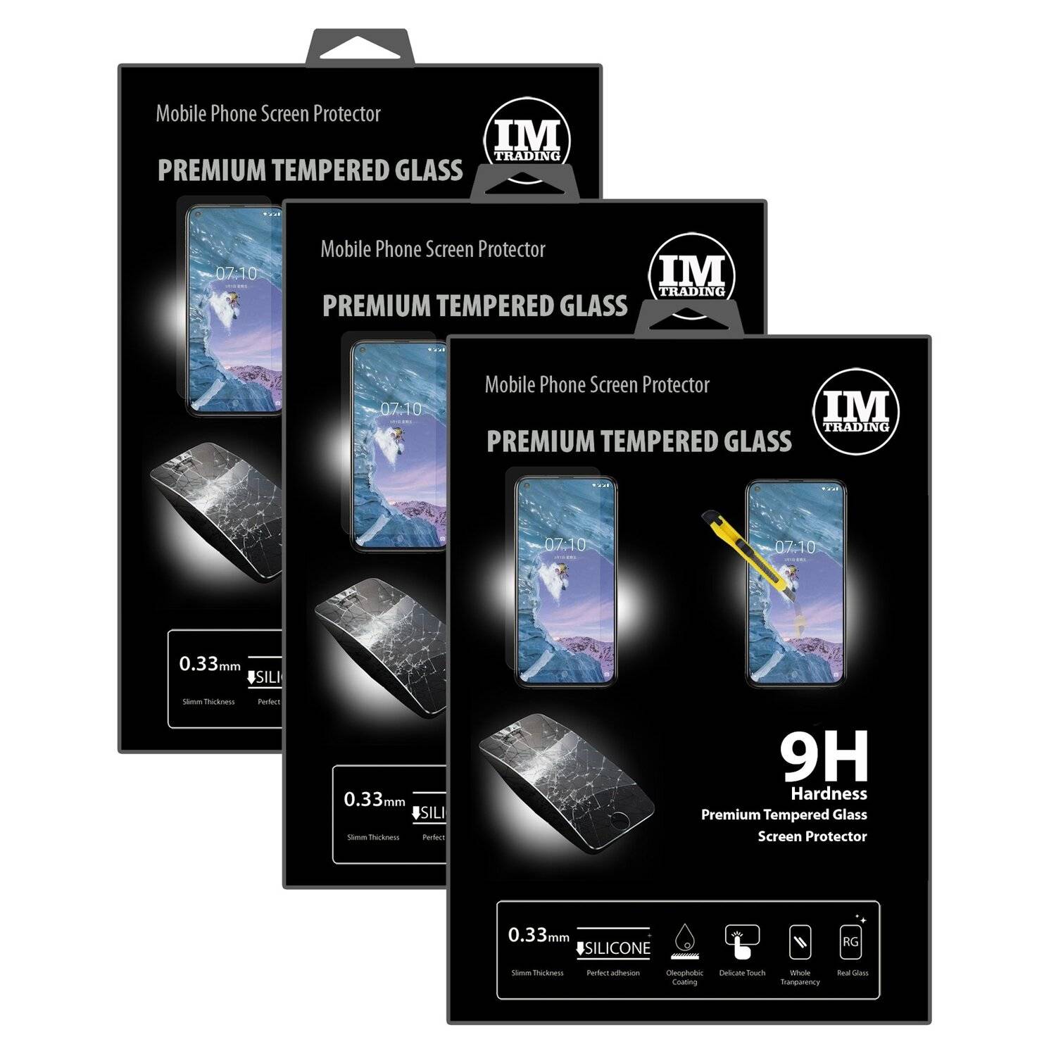 3X Schutz Schutz Glas 9H Tempered Glass Display Schutz Folie Display Glas Screen Protector für NOKIA 6.2