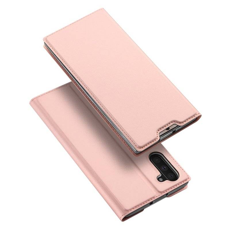Buch Tasche DUX DUCIS für SAMSUNG GALAXY NOTE 10 (N970F) Handy Hülle Etui Brieftasche Schutzhülle mit Standfunktion Rose
