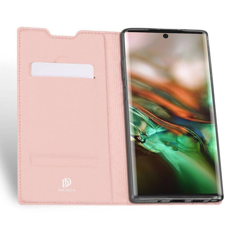 Buch Tasche DUX DUCIS für SAMSUNG GALAXY NOTE 10 (N970F) Handy Hülle Etui Brieftasche Schutzhülle mit Standfunktion Rose