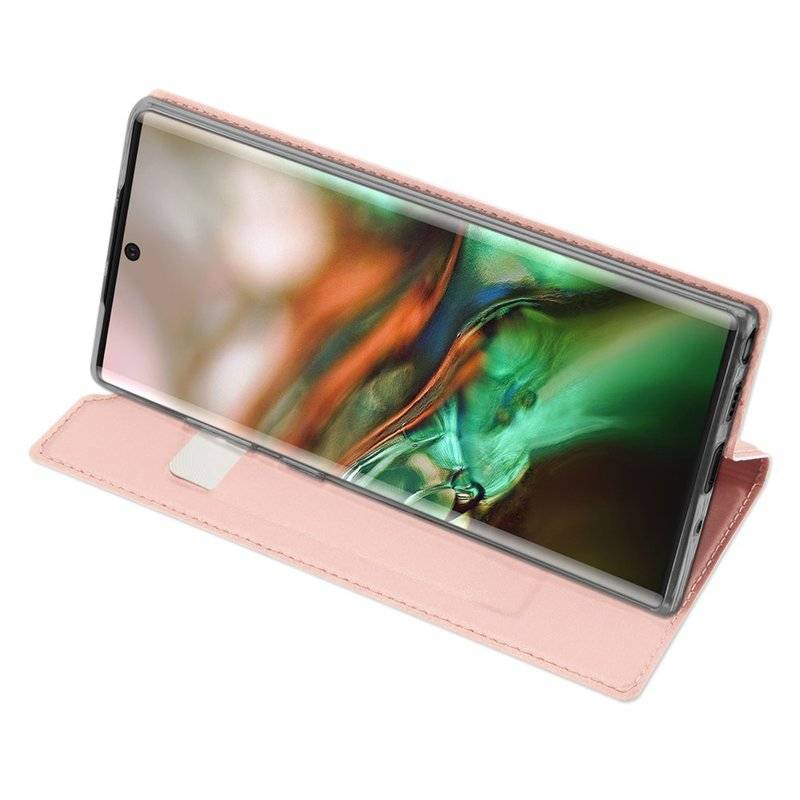 Buch Tasche DUX DUCIS für SAMSUNG GALAXY NOTE 10 (N970F) Handy Hülle Etui Brieftasche Schutzhülle mit Standfunktion Rose