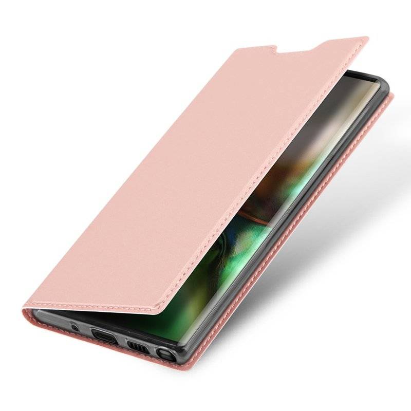 Buch Tasche DUX DUCIS für SAMSUNG GALAXY NOTE 10 (N970F) Handy Hülle Etui Brieftasche Schutzhülle mit Standfunktion Rose