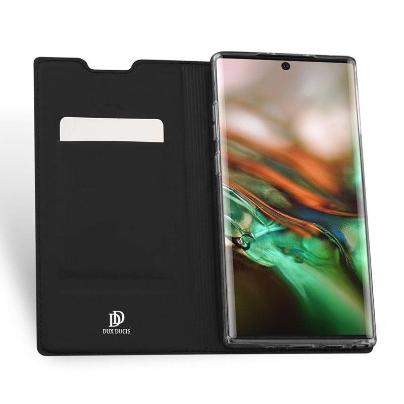 Buch Tasche DUX DUCIS für SAMSUNG GALAXY NOTE 10 (N970F) Handy Hülle Brieftasche Schutzhülle Standfunktion Schwarz