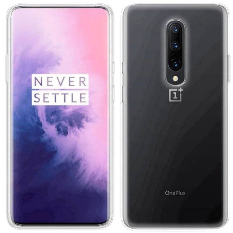 Silikon Hülle Basic kompatibel mit OnePlus 7 PRO Case TPU Soft Handy Cover Schutz Transparent