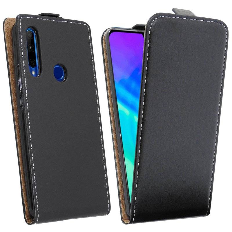 Flip Case kompatibel mit HONOR 20 LITE Handy Tasche vertikal aufklappbar Schutzhülle Klapp Hülle Schwarz