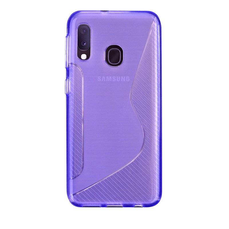 S-Line Hülle Bumper kompatibel mit Samsung Galaxy A20e (A202F) Silikonhülle Stoßfest Handyhülle TPU Case Cover Lila