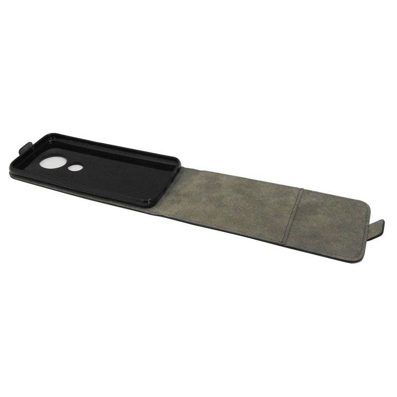 Flip Case kompatibel mit MOTOROLA MOTO G7 PLAY Handy Tasche vertikal aufklappbar Schutzhülle Klapp Hülle Schwarz