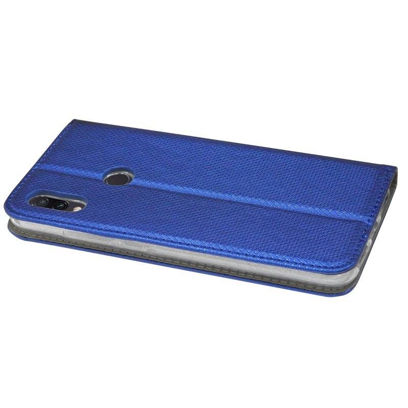 Buch Tasche "Smart" kompatibel mit XIAOMI REDMI NOTE 7 Handy Hülle Etui Brieftasche Schutzhülle mit Standfunktion Blau