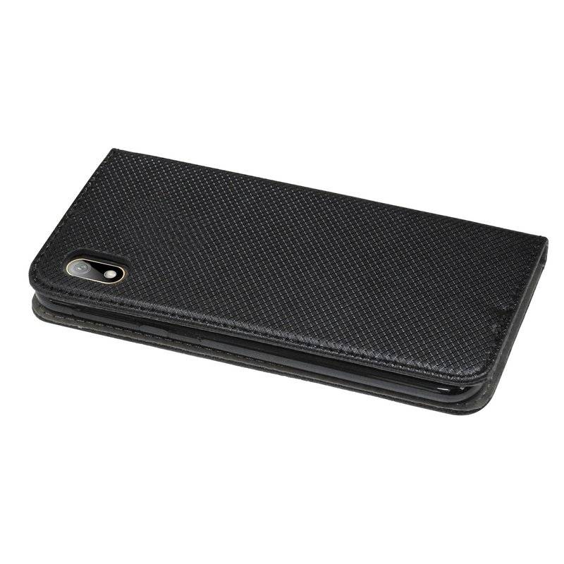 Buch Tasche "Smart" kompatibel mit HUAWEI Y5 2019 Handy Hülle Etui Brieftasche Schutzhülle mit Standfunktion Schwarz