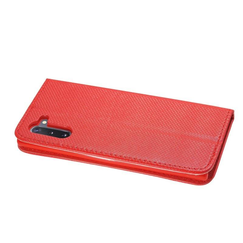 Buch Tasche "Smart" für SAMSUNG GALAXY NOTE 10 (N970F) Handy Hülle Etui Brieftasche Schutzhülle mit Standfunkion Rot