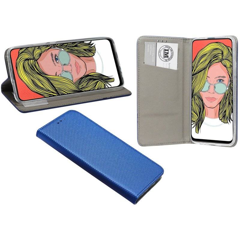 Buch Tasche "Smart" kompatibel mit HUAWEI P SMART Z Handy Hülle Etui Brieftasche Schutzhülle mit Standfunktion in Blau