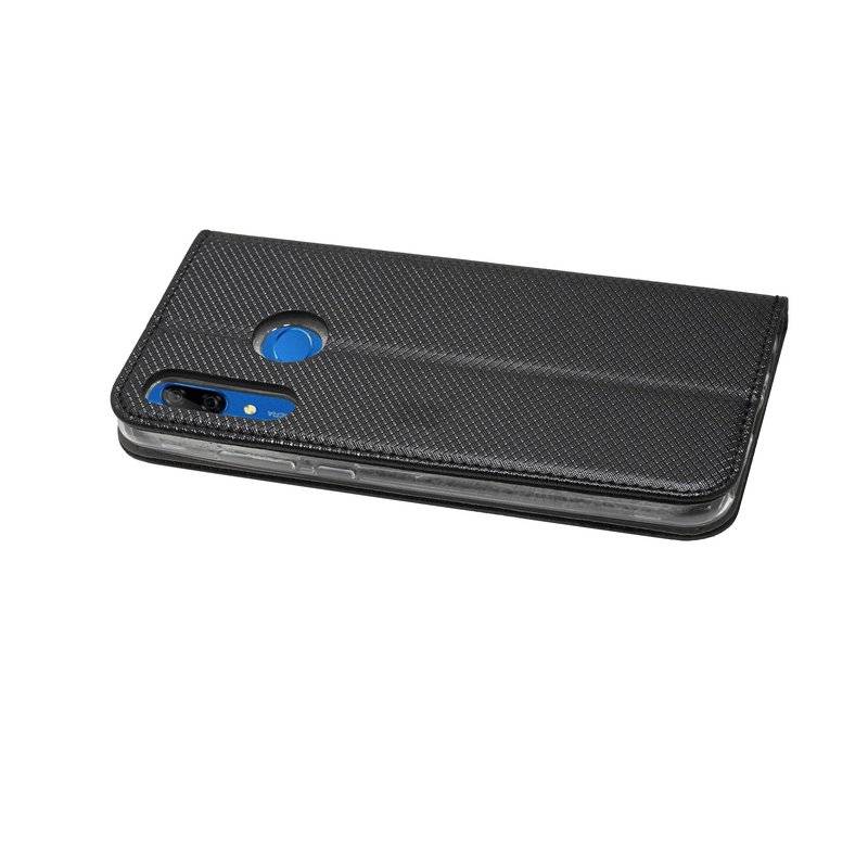Buch Tasche "Smart" kompatibel mit Huawei Y9 2019 Handy Hülle Etui Brieftasche Schutzhülle mit Standfunktion in Schwarz