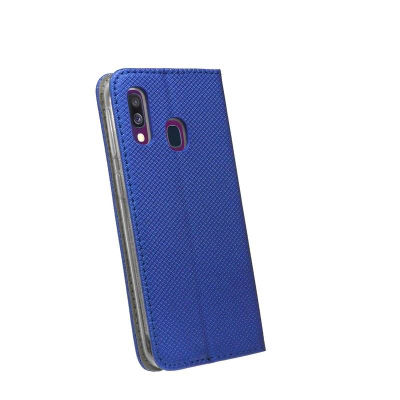Buch Tasche "Smart" für SAMSUNG GALAXY A40 (A405F) Handy Hülle Brieftasche Schutzhülle mit Standfunktion Blau