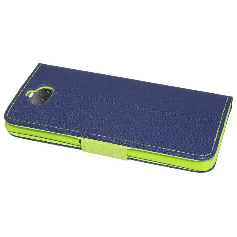 Buch Tasche "Fancy" kompatibel mit SONY XPERIA 10 Handy Hülle Etui Brieftasche Schutzhülle mit Standfunktion Blau-Grün