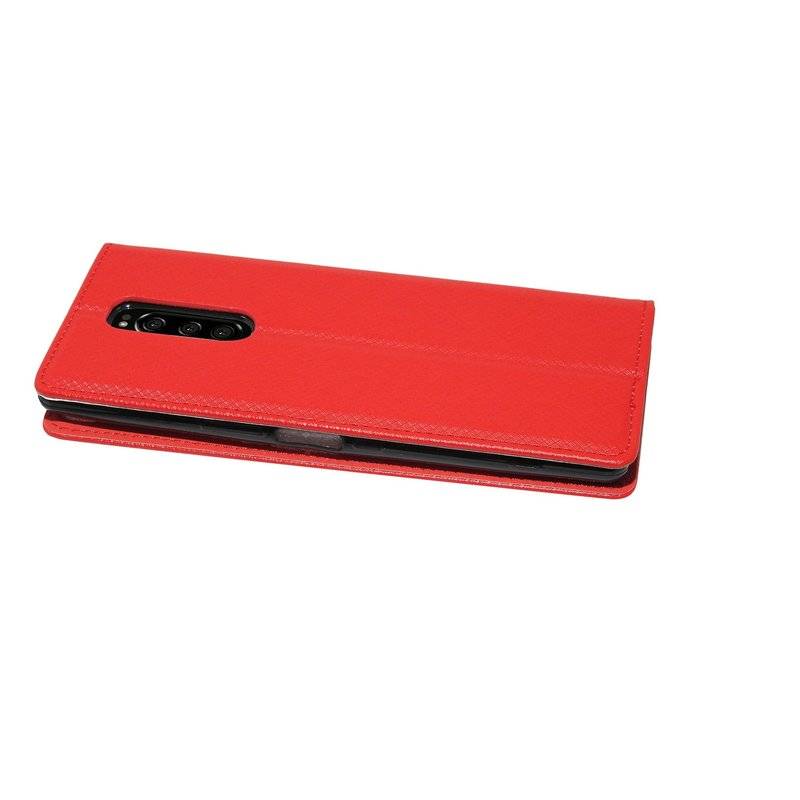 Buch Tasche "Smart" kompatibel mit SONY XPERIA 1 Handy Hülle Etui Brieftasche Schutzhülle mit Standfunktion in Rot