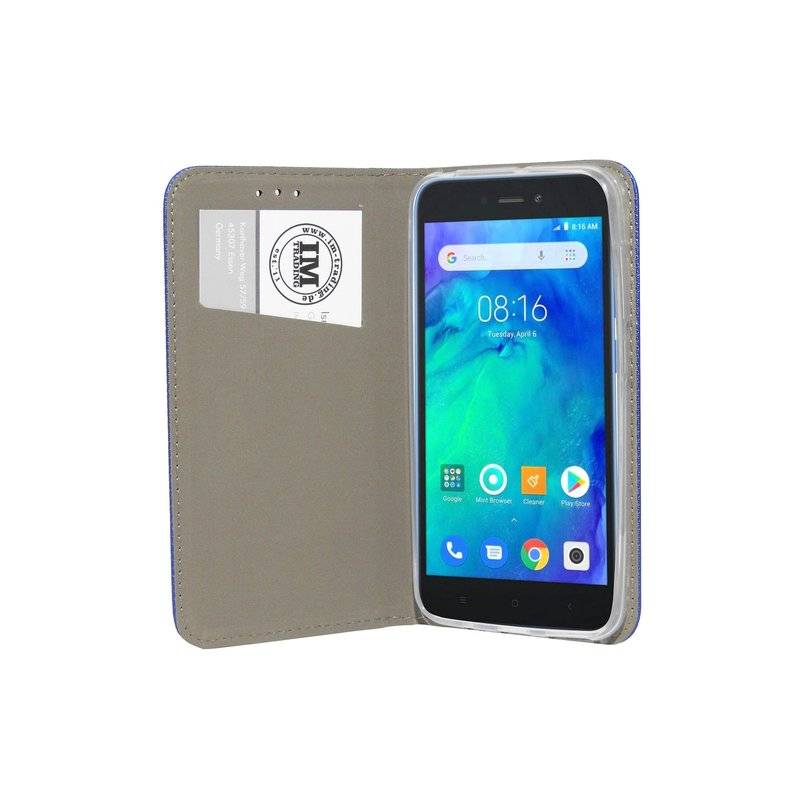 Buch Tasche "Smart" kompatibel mit XIAOMI REDMI GO Handy Hülle Etui Brieftasche Schutzhülle mit Standfunktion in Blau