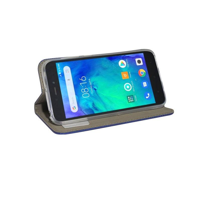 Buch Tasche "Smart" kompatibel mit XIAOMI REDMI GO Handy Hülle Etui Brieftasche Schutzhülle mit Standfunktion in Blau