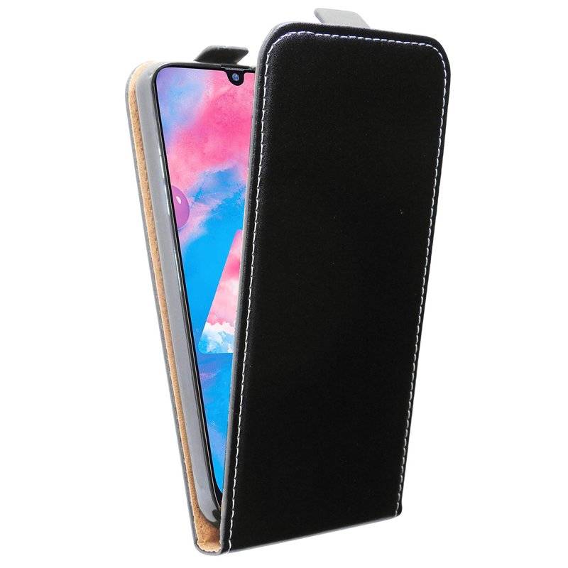 Flip Case kompatibel mit SAMSUNG GALAXY M30 (M305) Handy Tasche vertikal aufklappbar Schutzhülle Klapp Hülle Schwarz