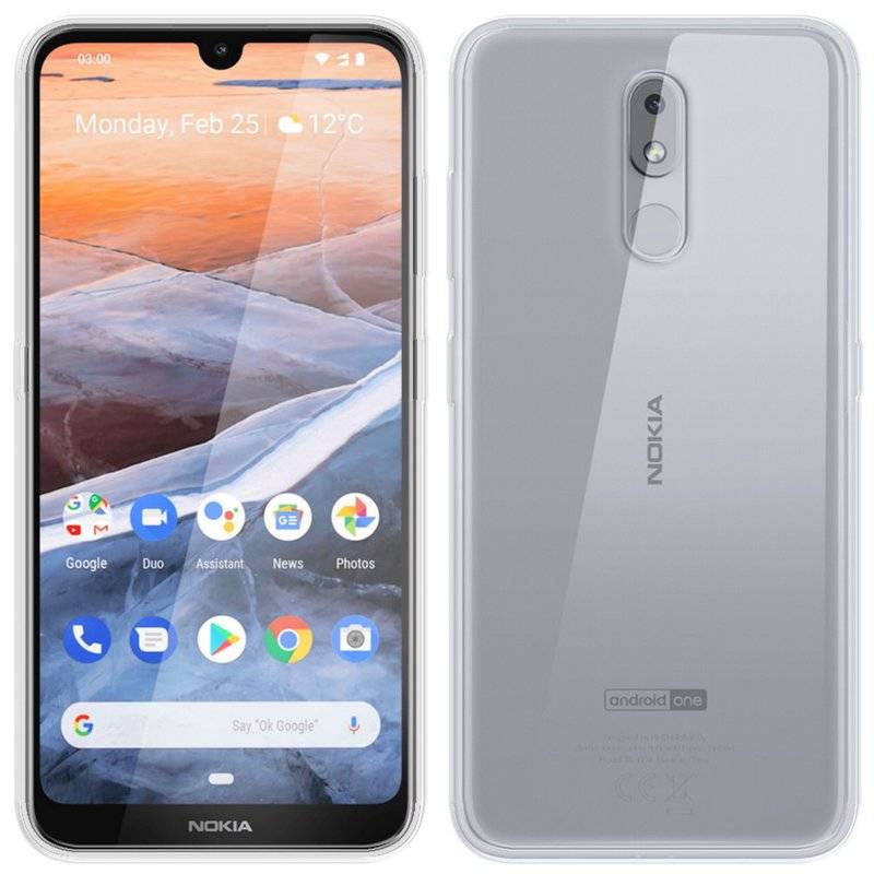cofi1453® Silikon Hülle Basic kompatibel mit NOKIA 3.2 Case TPU Soft Handy Cover Schutz Transparent