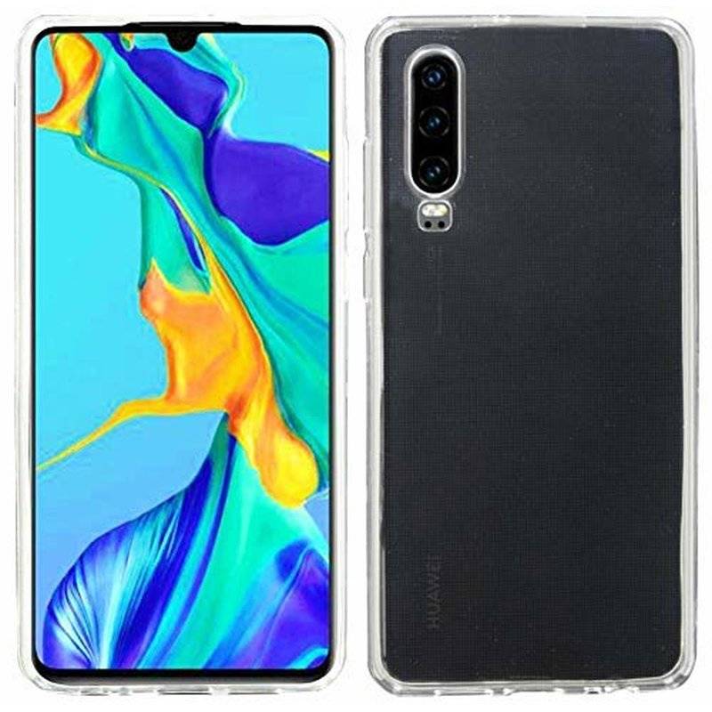 3in1 Set Silikon Hülle Bumper + 9H Schutzglas + 2x 9H Kamera Glas Case Cover Echt Glas kompatibel mit HUAWEI P30