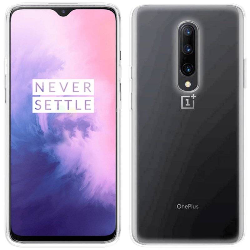 Silikon Hülle Basic kompatibel mit OnePlus 7 Case TPU Soft Handy Cover Schutz Transparent