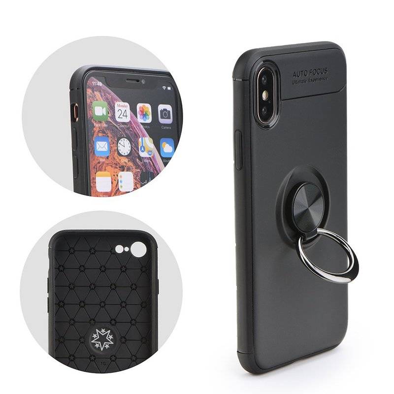 Bumper Case Cover drehbarer Ring TPU 360 Grad Halter Ständer Magnetisch Outdoor kompatibel mit Xiaomi Redmi 7