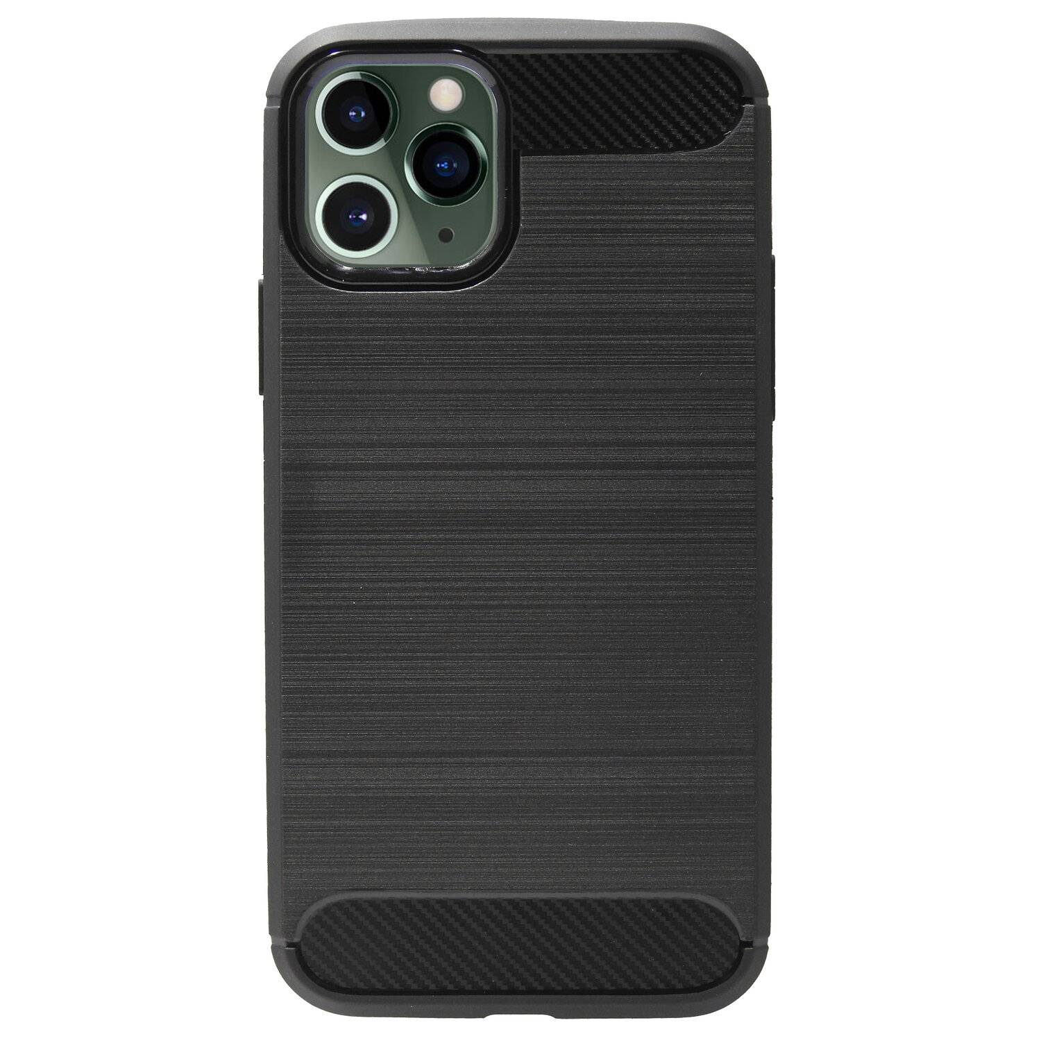 Silikon Hülle Tasche Case + 9H Schutzfolie Echt Glas Zubehör Gummi Schutzhülle in Carbon-Schwarz Sony Xperia 1