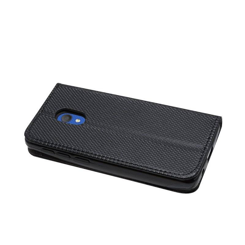 Buch Tasche "Smart" für ALCATEL 1C (5003D) Handy Hülle Etui Brieftasche Schutzhülle mit Standfunktion Schwarz
