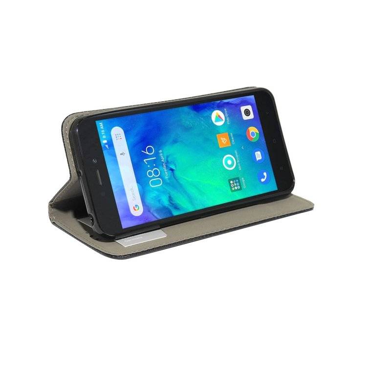 Buch Tasche "Smart" kompatibel mit XIAOMI REDMI GO Handy Hülle Etui Brieftasche Schutzhülle mit Standfunktion Schwarz